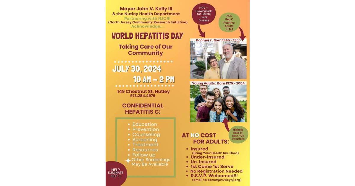 What is the No-Cost Hepatitis C Screening Clinic in Nutley?