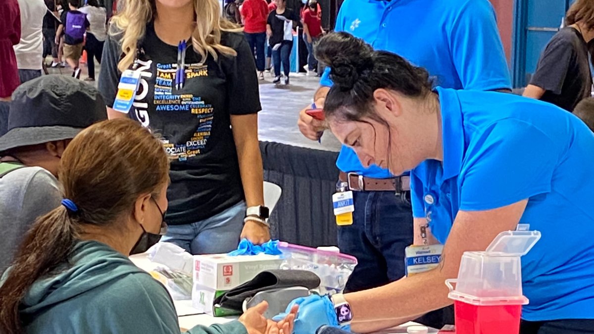 What health services does Walmart offer for back-to-school preparations?