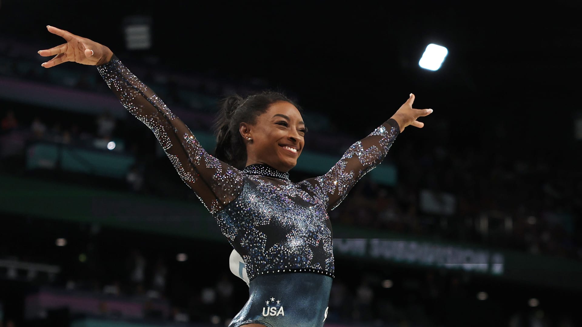 What does Simone Biles tell herself before competing?