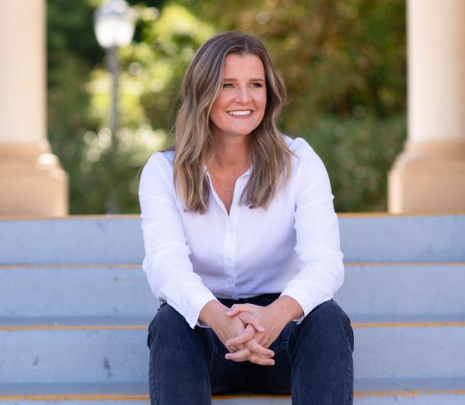 Stephanie Kaiser, founder of the mental wellness platform Saymore, engaged in community support for mental health issues.