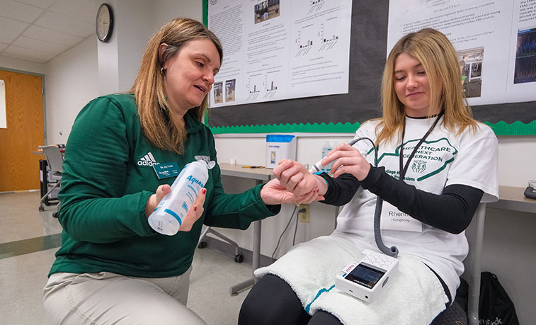 Students take part in interactive health care learning labs as part of the Healthcare Next Generation program at Slippery Rock University.