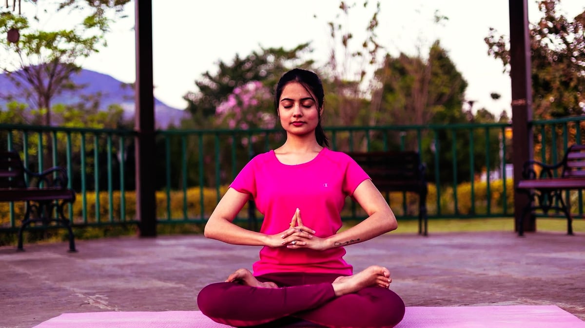 A serene setting showcasing ParamYoga and Antarang's commitment to holistic wellness through yoga education.