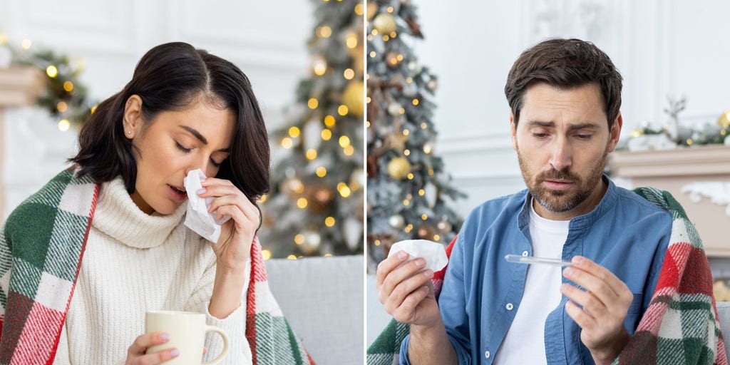 A couple enjoying a Thanksgiving meal while maintaining health and wellness.